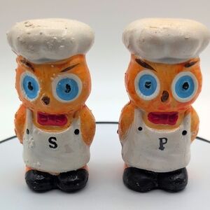 Vintage Chef Owl Salt and Pepper Shakers